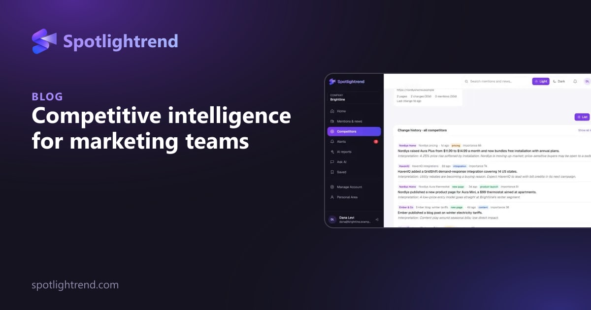 Competitive intelligence for marketing teams: a practical guide